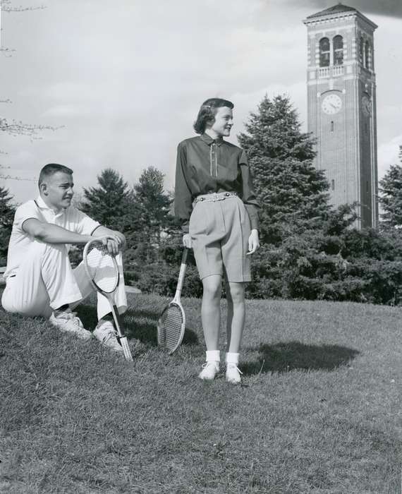 Portraits - Group, campanile, Iowa History, tennis, Iowa, Schools and Education, university of northern iowa, iowa state teachers college, uni, Sports, Outdoor Recreation, UNI Special Collections & University Archives, Cedar Falls, IA, history of Iowa