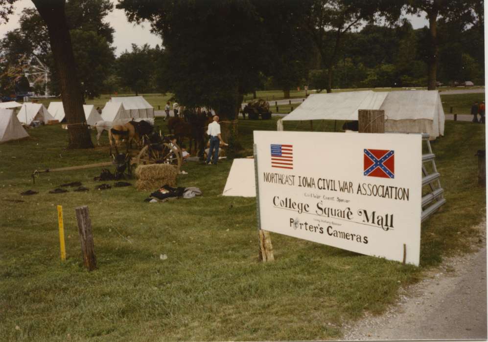 flag, Military and Veterans, reenactment, Cedar Falls, IA, history of Iowa, Iowa History, Entertainment, Fairs and Festivals, tent, Iowa, Outdoor Recreation, Olsson, Ann and Jons, reenactors, Leisure, park