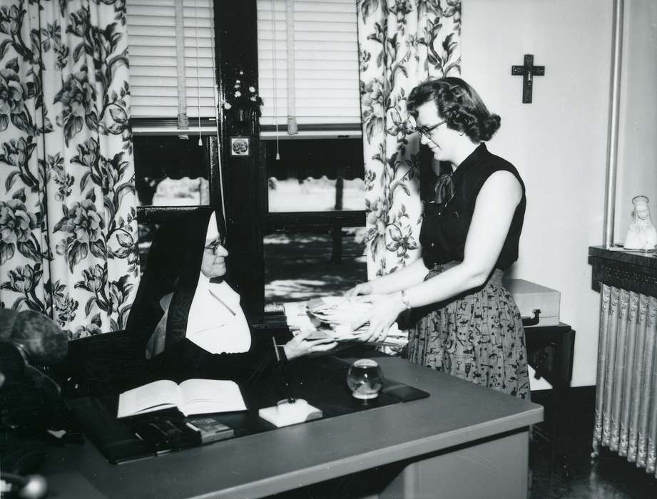 history of Iowa, Iowa History, woman, nun, office, Iowa, Waverly Public Library, Religion, Labor and Occupations