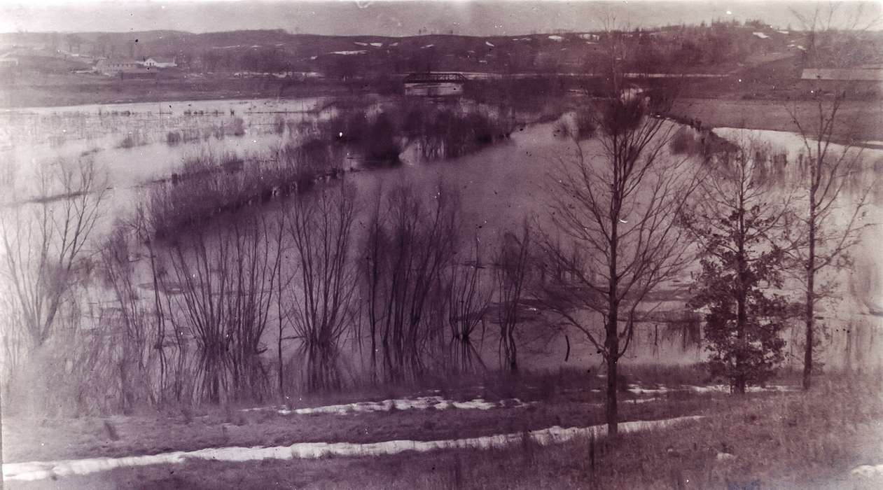 Floods, Anamosa, IA, history of Iowa, snow, Anamosa Library & Learning Center, bridge, Iowa, Iowa History, Landscapes, Winter