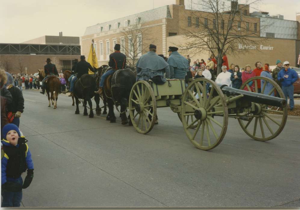 canon, Olsson, Ann and Jons, civil war, Main Streets & Town Squares, Iowa, waterloo courier, reenactors, Entertainment, Waterloo, IA, Fairs and Festivals, uniform, history of Iowa, convention center, parade, carriage, west fourth street, Military and Veterans, horse, Iowa History