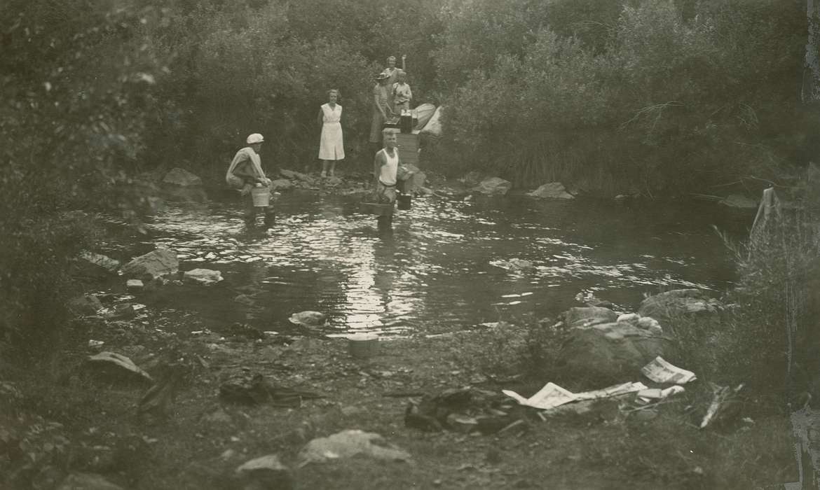 Portraits - Group, Travel, history of Iowa, Iowa History, Lakes, Rivers, and Streams, stream, Iowa, Outdoor Recreation, McMurray, Doug, Children, SD