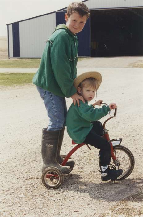 boots, history of Iowa, hat, Iowa, tricycle, Douds, IA, Love, Susan, Iowa History, Portraits - Group