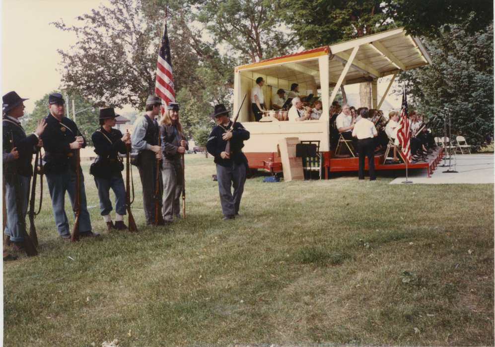 Outdoor Recreation, bandshell, Iowa, civil war, Leisure, guns, Entertainment, Olsson, Ann and Jons, Cedar Falls, IA, band, rifle, history of Iowa, Iowa History