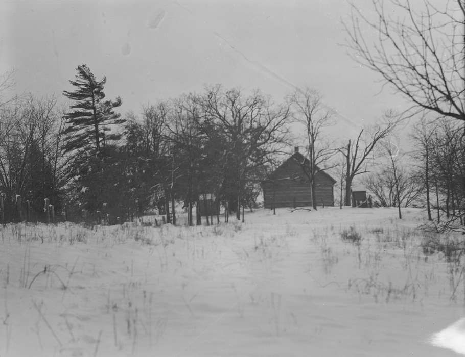 Ottumwa, IA, Religious Structures, log cabin, history of Iowa, Lemberger, LeAnn, snow, church, Iowa, Iowa History, Winter