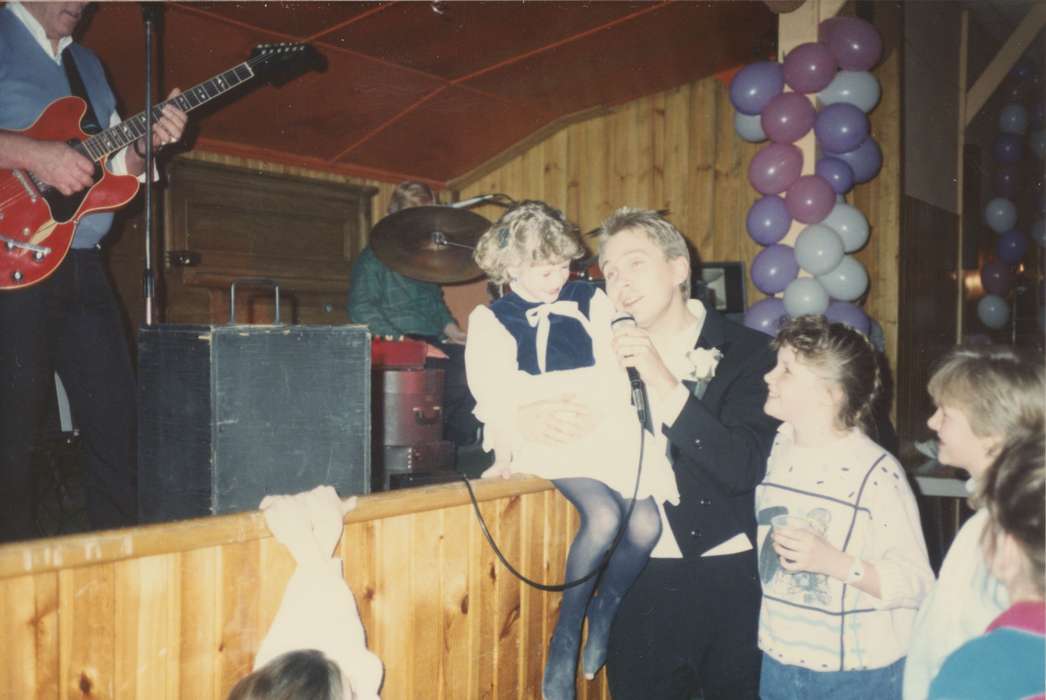 history of Iowa, Iowa History, Kamm, Paula, Entertainment, drum set, microphone, balloons, Strawberry Point, IA, Iowa, Weddings, guitar, singer, Children, music