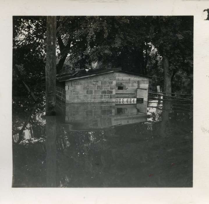 Floods, history of Iowa, chicken, Iowa History, buildings, Animals, chicken coop, Coralville, IA, Iowa, Cities and Towns, Brandstatter, Rex