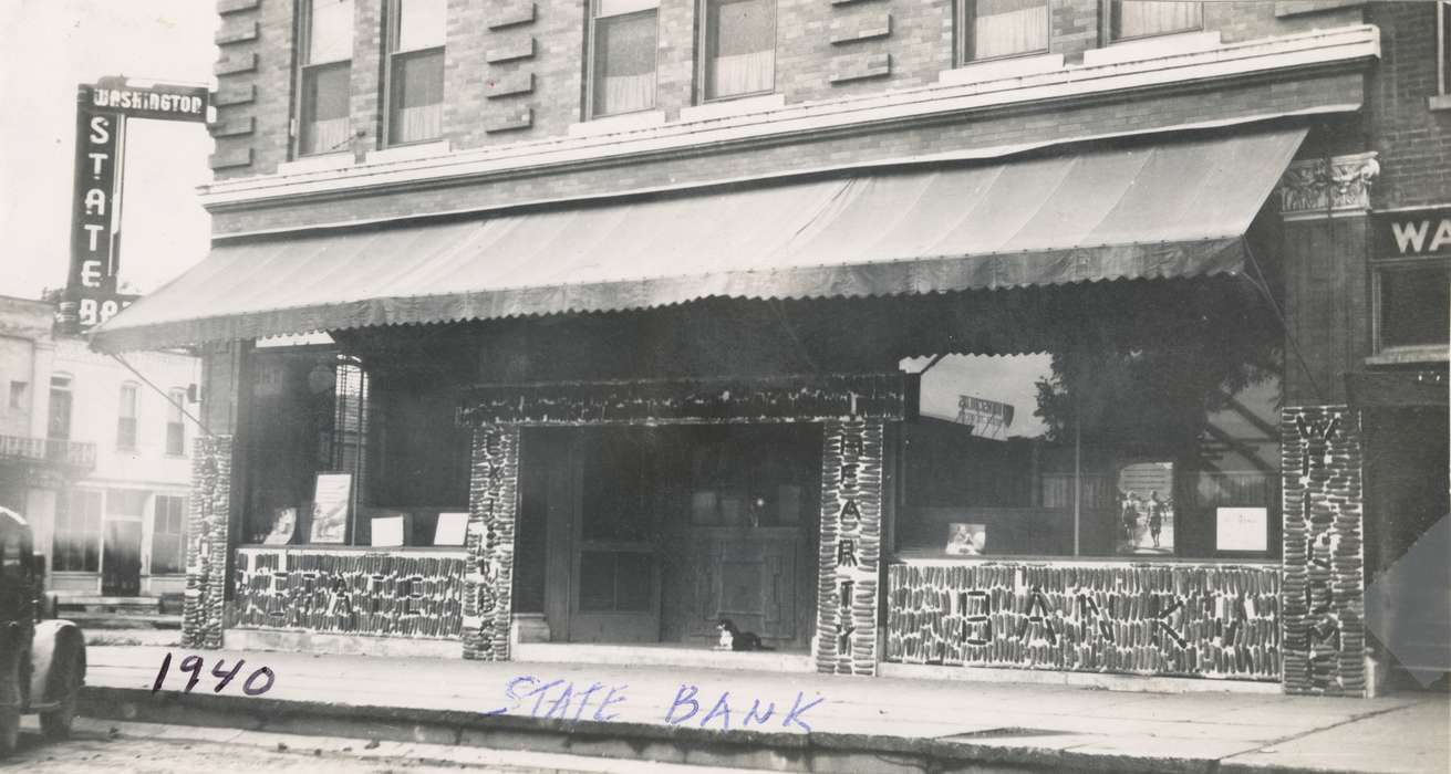 Main Streets & Town Squares, history of Iowa, Iowa History, centennial, corn, Reed, Audrey, Iowa, Cities and Towns, bank