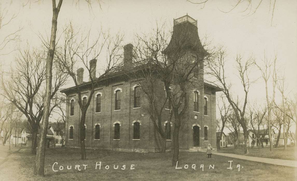 Main Streets & Town Squares, history of Iowa, Iowa History, courthouse, Logan, IA, Dean, Shirley, Iowa, Cities and Towns