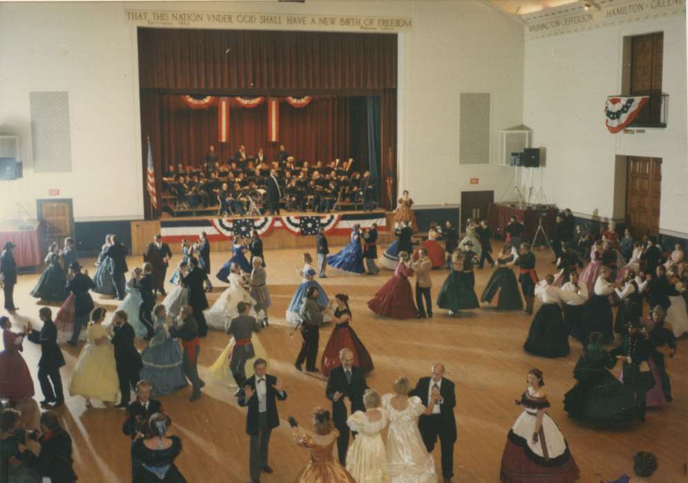 dancers, ball gown, Olsson, Ann and Jons, Iowa History, Iowa, band, ball, ballroom, dancing, Milwaukee, WI, history of Iowa, Entertainment, Leisure, civil war