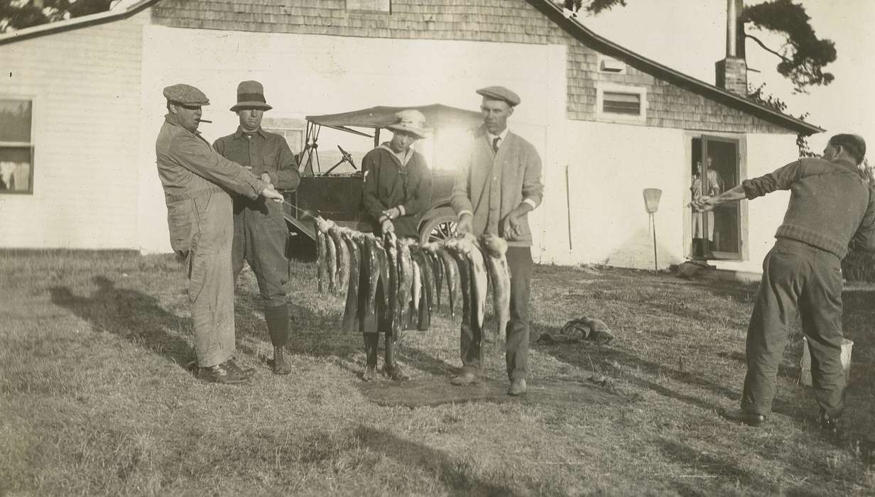 Portraits - Group, Clear Lake, IA, history of Iowa, Iowa History, pike, fish, fishing, Iowa, Outdoor Recreation, McMurray, Doug, walleye