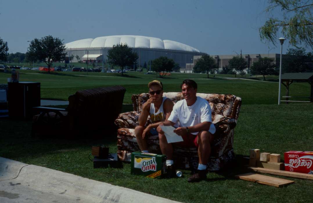 UNI Special Collections & University Archives, history of Iowa, couch, uni dome, uni, Cedar Falls, IA, Iowa, Leisure, soda, pop, Iowa History, university of northern iowa, Portraits - Group, Schools and Education