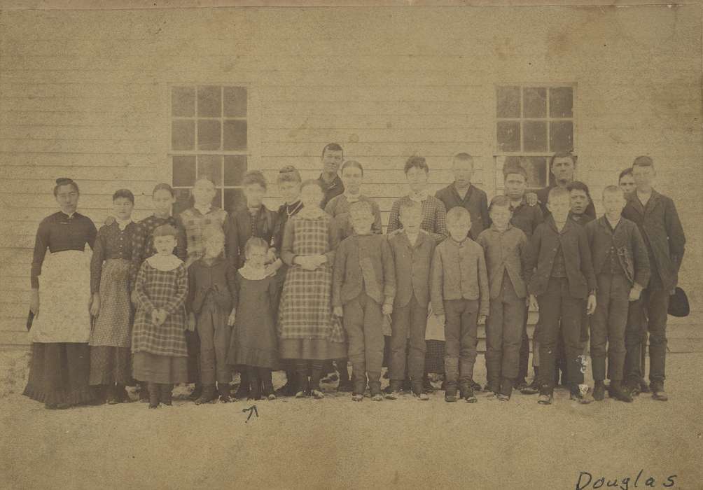 plaid, correct date needed, University of Northern Iowa Museum, window, Iowa, schoolhouse, Schools and Education, Children, teacher, school, history of Iowa, class, Henry County, IA, Iowa History