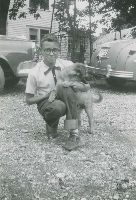 glasses, Animals, Iowa History, Iowa, Motorized Vehicles, IA, dog, Tjaden, Carol, Children, boy, history of Iowa