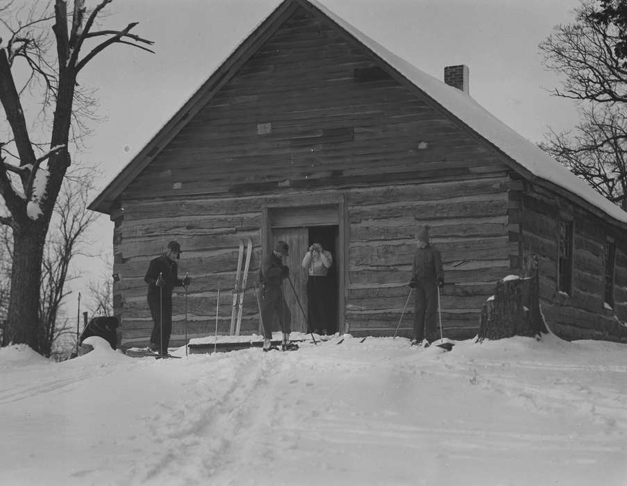 Iowa History, ski, log cabin, Iowa, church, skiing, Lemberger, LeAnn, snow gear, Ottumwa, IA, Outdoor Recreation, Religious Structures, snow, history of Iowa, Winter