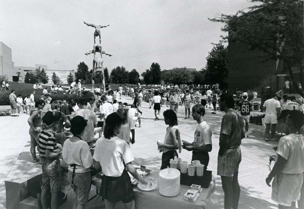 students, Iowa History, Iowa, Schools and Education, university of northern iowa, uni, acrobats, history of Iowa, UNI Special Collections & University Archives, sculpture, Cedar Falls, IA, Food and Meals