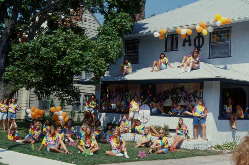 tie-dye, Cedar Falls, IA, history of Iowa, Iowa History, Entertainment, balloon, sorority, uni, UNI Special Collections & University Archives, Iowa, Schools and Education, house, university of northern iowa