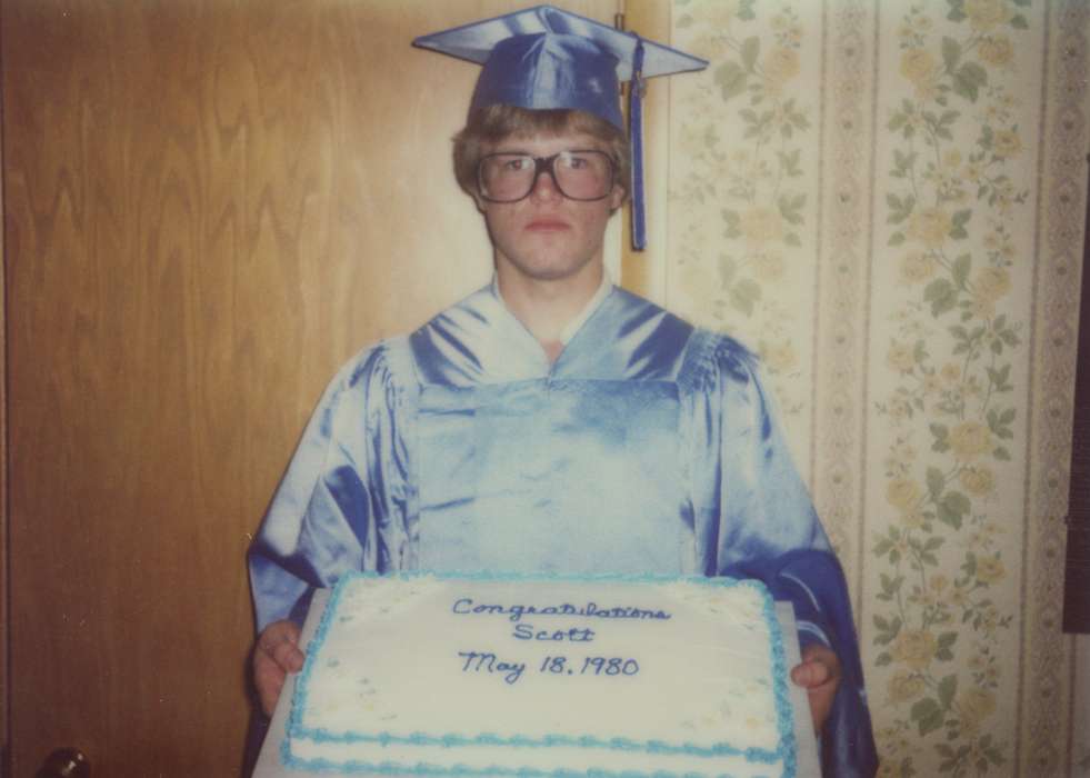cake, history of Iowa, Iowa History, St. Ansgar, IA, glasses, graduation, Horgen, Susan, Iowa, Schools and Education, Portraits - Individual