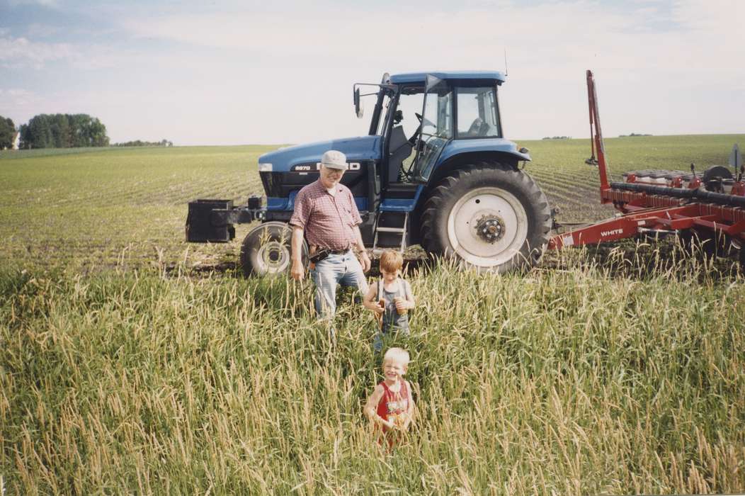 Portraits - Group, Farming Equipment, soybean, Palmer, IA, history of Iowa, Aden, Marilyn, Iowa History, ford, tractor, Iowa, Farms, Children