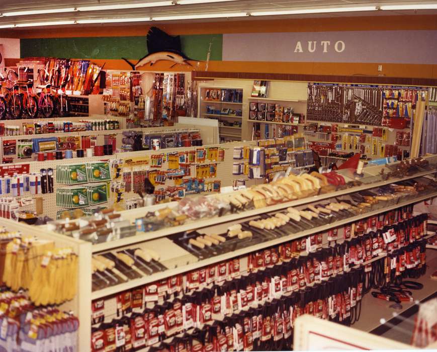 history of Iowa, Iowa History, Ottumwa, IA, hardware store, bicycle, Businesses and Factories, store, fish, hardware, Iowa, Lemberger, LeAnn