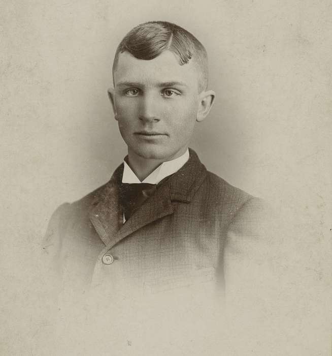 history of Iowa, Iowa History, Sell, Jeff, collar, eyes, Iowa, hairstyle, cross-eyed, Sumner, IA, Portraits - Individual