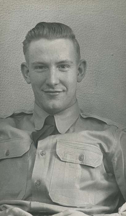 Military and Veterans, hairstyle, ears, history of Iowa, Iowa History, smile, man, Spilman, Jessie Cudworth, Iowa, eyes, USA, Portraits - Individual