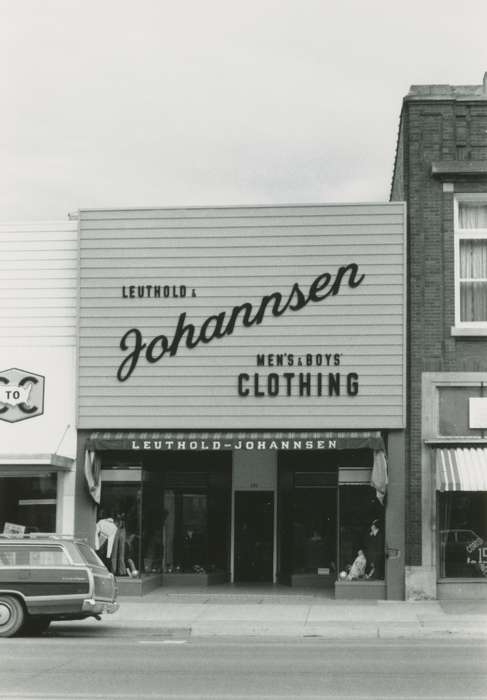 Main Streets & Town Squares, main street, history of Iowa, Iowa History, Businesses and Factories, clothing store, Iowa, correct date needed, Waverly Public Library
