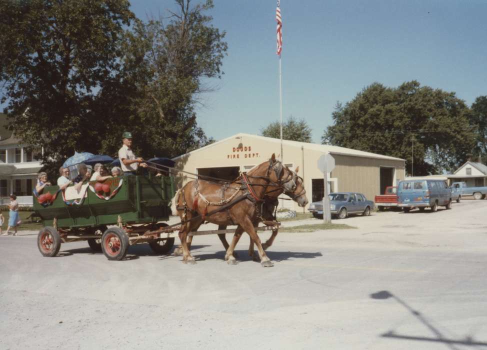 Animals, wagon, Cities and Towns, Iowa History, Iowa, horse, parade, Love, Troy, history of Iowa, Douds, IA