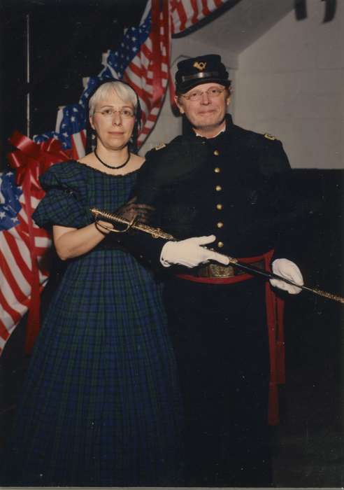 Outdoor Recreation, Iowa, ball, american flag, couple, Fairs and Festivals, civil war, Leisure, dance, reenactors, Olsson, Ann and Jons, Entertainment, Fort Dodge, IA, history of Iowa, Iowa History