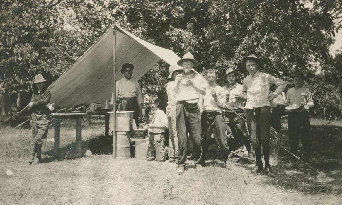 Outdoor Recreation, Food and Meals, Iowa, Webster City, IA, McMurray, Doug, Leisure, Children, history of Iowa, boys, boy scouts, Iowa History