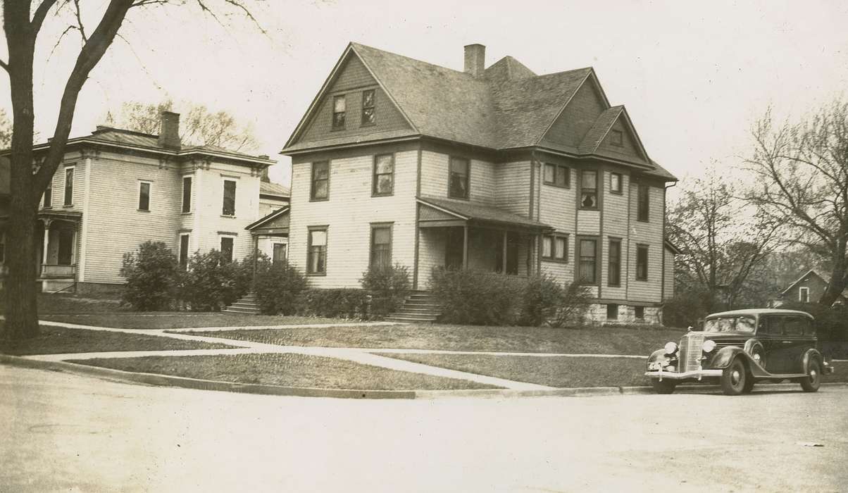 car, Cities and Towns, Iowa History, Iowa, Motorized Vehicles, McMurray, Doug, street, house, sidewalk, Homes, Webster City, IA, history of Iowa