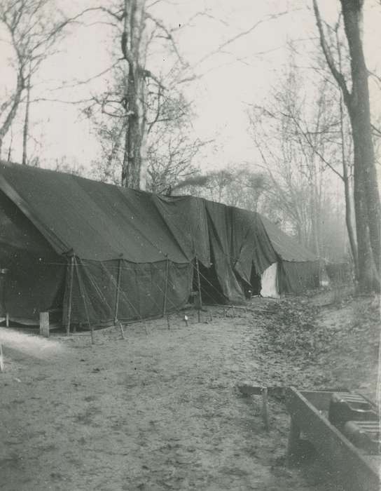 world war ii, camp, Campopiano Von Klimo, Melinda, Iowa History, tent, Iowa, history of Iowa, wwii, Compiègne, Travel