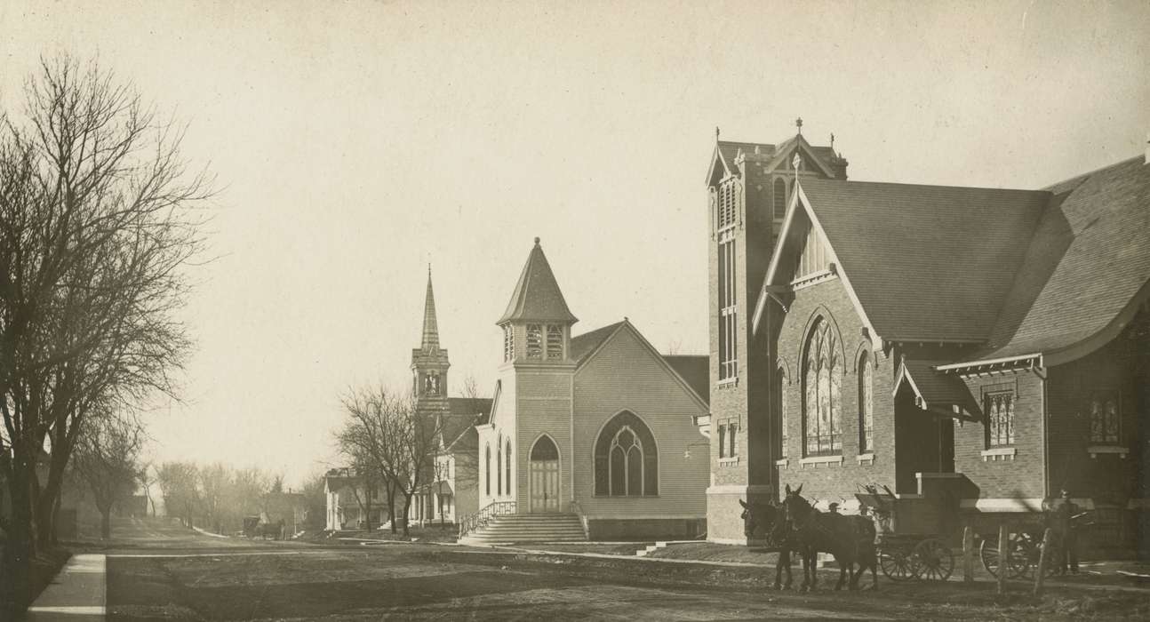 church, Iowa, Hubbard, IA, Animals, horse, Cook, Mavis, road, Cities and Towns, Religious Structures, street, history of Iowa, Main Streets & Town Squares, Iowa History