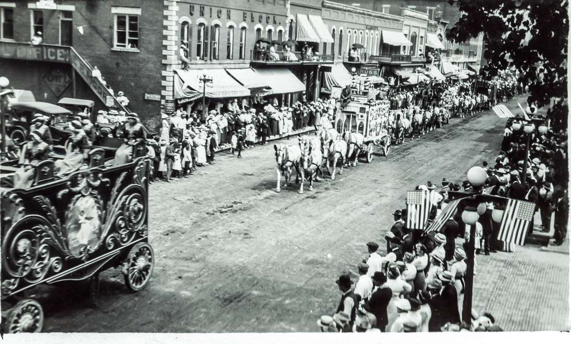 Anamosa, IA, history of Iowa, storefront, Anamosa Library & Learning Center, Animals, Main Streets & Town Squares, parade, Iowa, horse, Entertainment, Iowa History