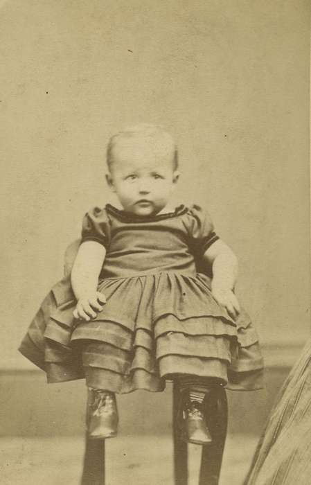 boy, boots, correct date needed, carte de visite, Iowa, child, socks, Children, Olsson, Ann and Jons, Portraits - Individual, dress, Maquoketa, IA, history of Iowa, Iowa History