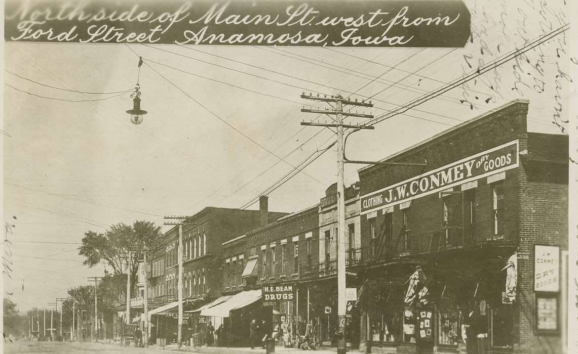 Iowa, store, Cities and Towns, Businesses and Factories, Anamosa, IA, drugstore, history of Iowa, Hatcher, Cecilia, Main Streets & Town Squares, Iowa History