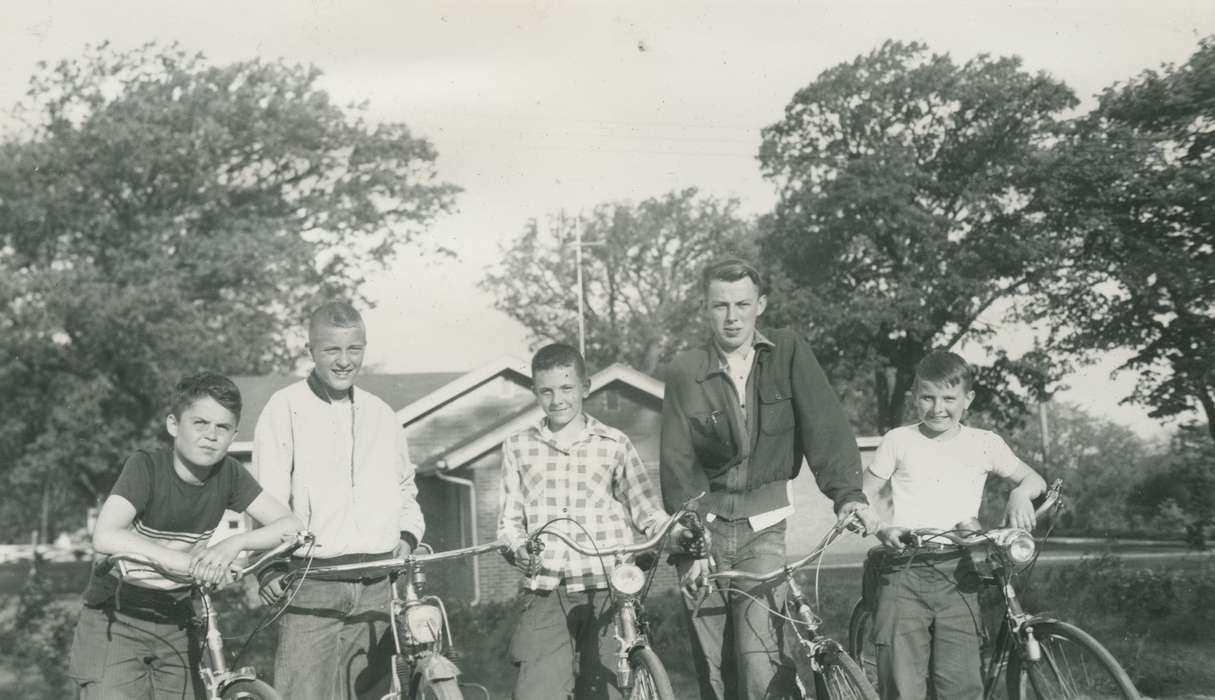 Portraits - Group, race, boy scouts, history of Iowa, Iowa History, Webster City, IA, bicycle, Iowa, Children, Outdoor Recreation, McMurray, Doug, bike