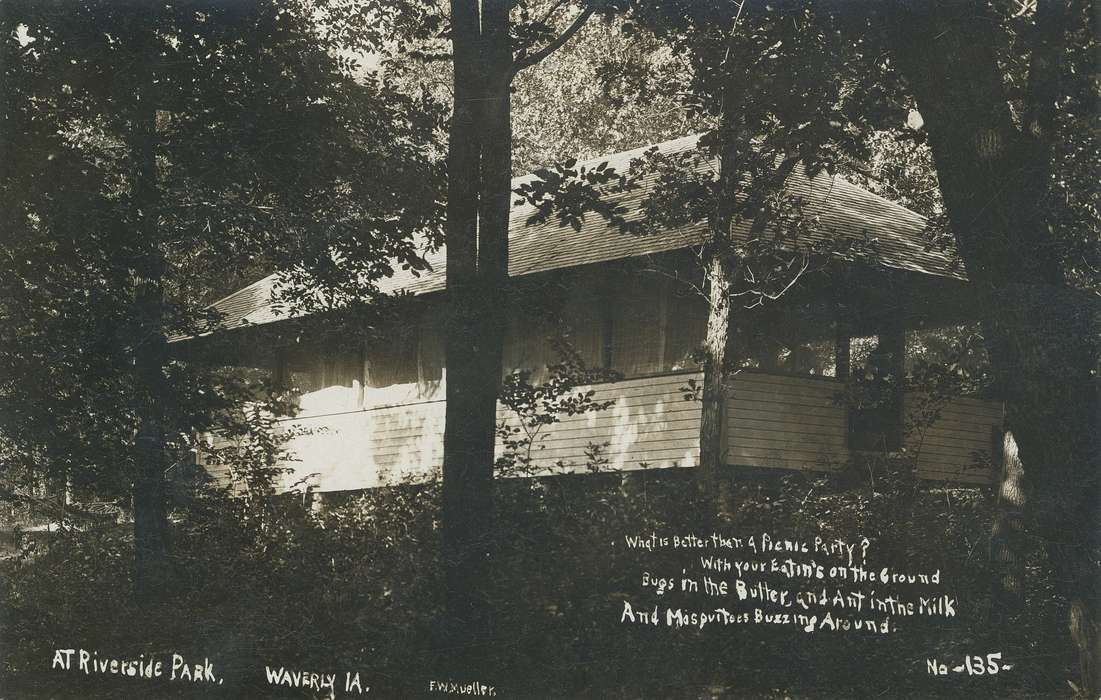 history of Iowa, Iowa History, shelter house, trees, Waverly, IA, Iowa, Homes, Waverly Public Library