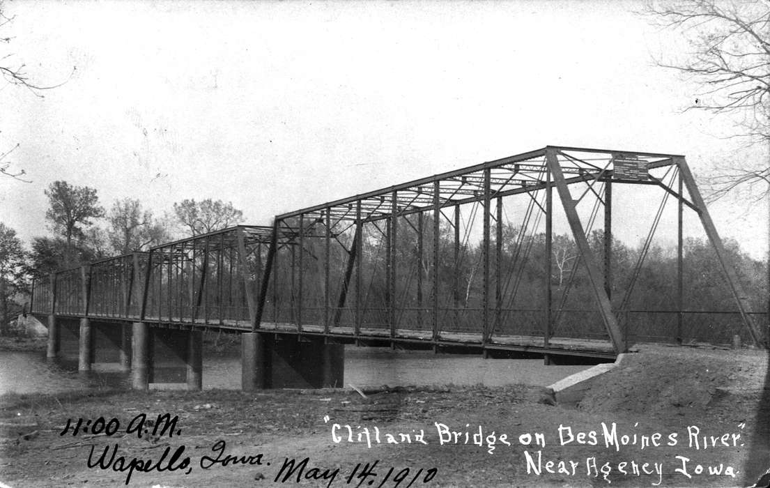 bridge, Iowa History, Agency, IA, history of Iowa, Iowa, Lemberger, LeAnn, Lakes, Rivers, and Streams