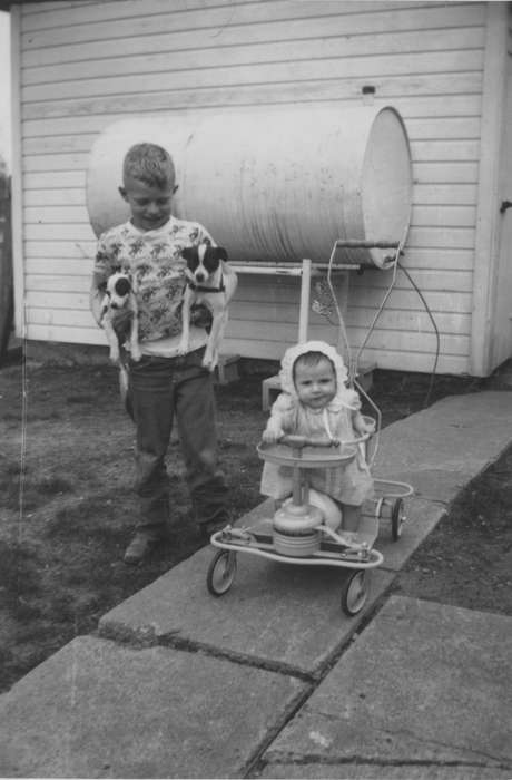 Portraits - Group, Cigrand, Mariann, Animals, Iowa History, Iowa, baby, Cascade, IA, dog, Children, history of Iowa