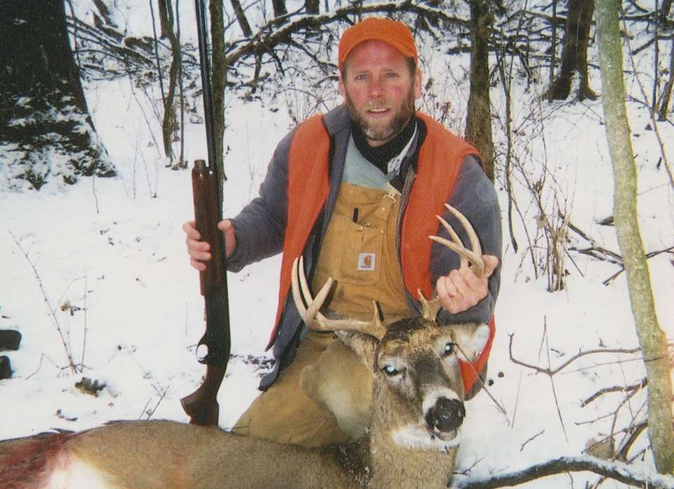 Haight, Jeannie, history of Iowa, Iowa History, buck, carhartt, Harpers Ferry, IA, Animals, gun, antler, man, Iowa, shotgun, Outdoor Recreation, deer, hunt, hunting, Portraits - Individual