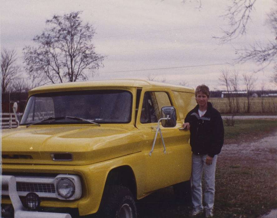 history of Iowa, Iowa History, Kearns, Kim, truck, ford, Donnellson, IA, Motorized Vehicles, Iowa, Portraits - Individual