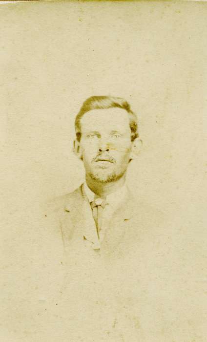 history of Iowa, Iowa History, beard, man, Iowa, Olsson, Ann and Jons, mustache, Davenport, IA, carte de visite, Portraits - Individual