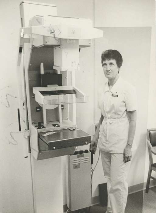 woman, Iowa History, Iowa, Waverly Public Library, machinery, nurse, Labor and Occupations, Waverly, IA, Hospitals, history of Iowa