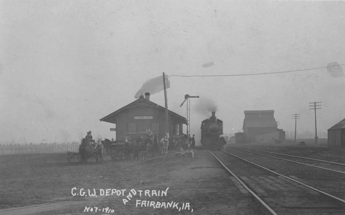 train, Iowa, depot, Train Stations, train tracks, King, Tom and Kay, Fairbank, IA, history of Iowa, Iowa History