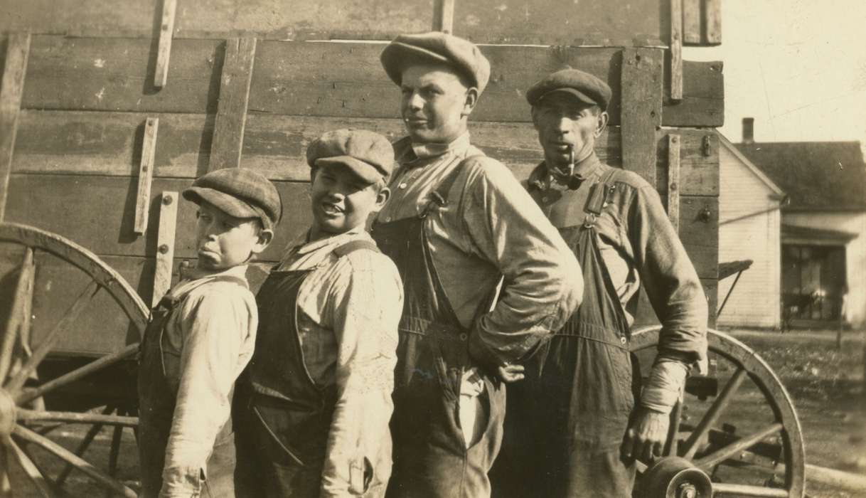 Portraits - Group, pipe, history of Iowa, Iowa History, Aust, Kim, Families, Walcott, IA, Iowa, Farms, silly, Children