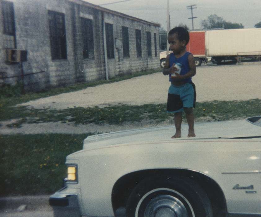 boy, Iowa, Waterloo, IA, Children, african american, car, People of Color, Cities and Towns, Burt, Angela, history of Iowa, Motorized Vehicles, Iowa History