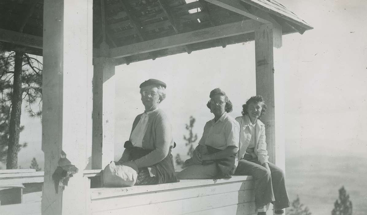 Portraits - Group, Travel, Iowa, McMurray, Doug, lookout, jacket, Colville, WA, history of Iowa, beret, Iowa History