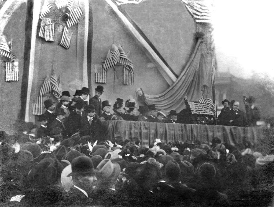 campaign, Iowa History, Ottumwa, IA, history of Iowa, benjamin harrison, Lemberger, LeAnn, coal palace, Civic Engagement, politics, william mckinley, Iowa, Cities and Towns, speech, Train Stations