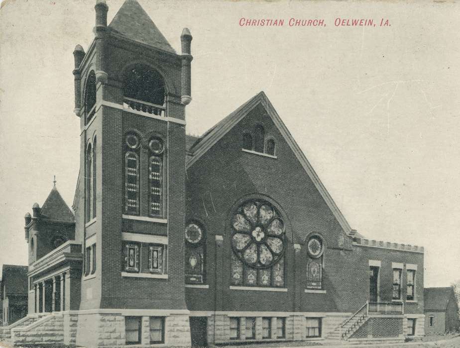 history of Iowa, postcard, Religious Structures, Iowa History, Iowa, church, Shaulis, Gary